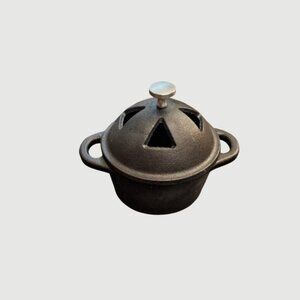 Gourmet Herb Garlic Pre-Seasoned Cast Iron Roaster for Grill Oven